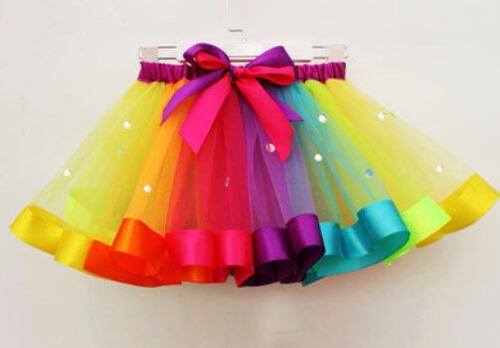 Girl Rainbow skirt princess skirt kids sequins dance skirt