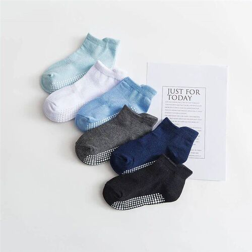 6 Pairs/lot 0 to 6 Yrs Cotton Childrens Anti-slip Boat Sock