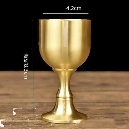 1pc Vintage Brass Mug Red Wine Glass Good Gloss Copper Porta