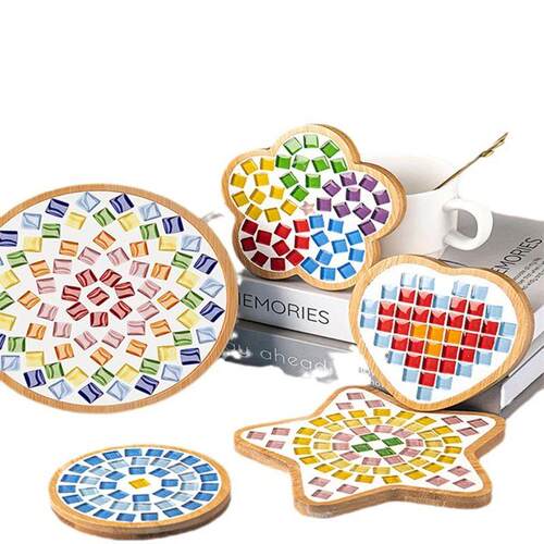 Bamboo Mosaic DIY Coasters Handmade Creative Material for