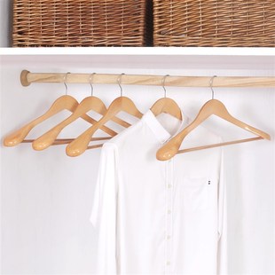 Natural wooden suit hangers, 10 pieces of wooden hangers