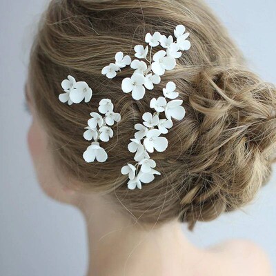 Handmade High Quality Ceramic Flower Hair Combs Hair Accesso