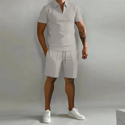 Mens suit solid color  shirt lapel vertical strip pants sho