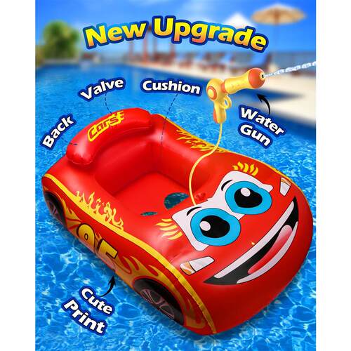 Pool Float Kids with Water Gun,Inflatable Ride-on Swimming P