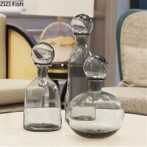Creative Light Luxury Transparent Glass Vase Dining Table