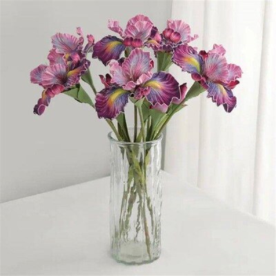 Vintage Irises Artificial Silk Flower Orchid 88cm Fake