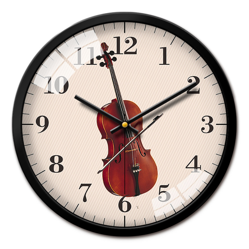 音乐钟表艺术教室钢琴房静音挂钟客厅家用时钟挂墙大提琴创意挂表,家居饰品,挂钟,淘宝优惠券,粉丝福利购,淘宝优惠卷