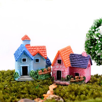 Mini Castle Small House Fairy Garden Miniatures Terrarium Fi