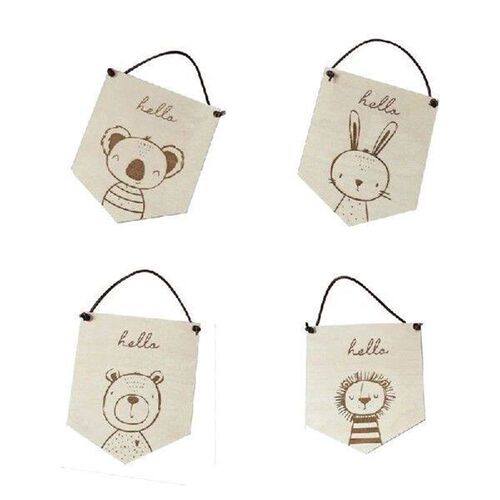 Stylish Animal Pattern Wall Decoration Kids Room Wooden