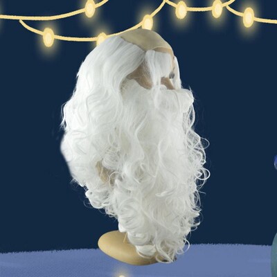 santa claus a white beard eyebrows bald wig anime cos wig