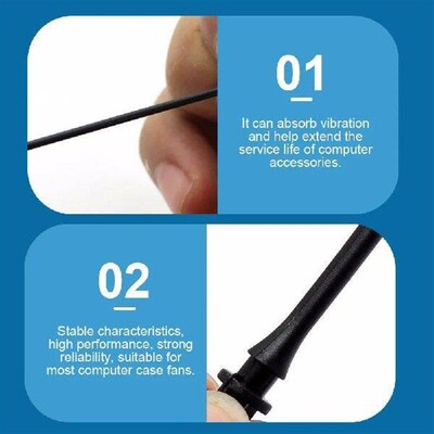 24 Pcs Fan Shock-absorbing Rubber Nail Computer