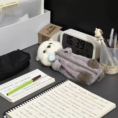 1Pcs Creative Sea Otter Plush Doll Pencil Case Ins High-attr