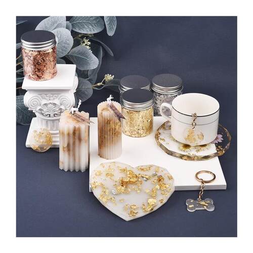 1box Gold Leaf Flakes Sequ Glitters Epoxy Resin Filling Gold