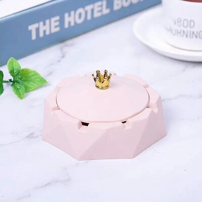 Round Stainless Steel Ashtray Windproof Ashtrays with Rotati