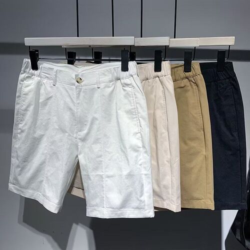 Summer Thin Cotton Stitching Five-point Pants Solid Color Si