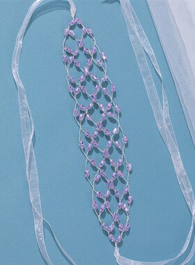 Pearl Headband Soft Chain Net Hairbands for Bride Wedding Pa