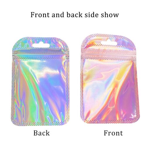 50pcs Iridescent Self Sealing OPP Bags Pouches Laser Iridesc