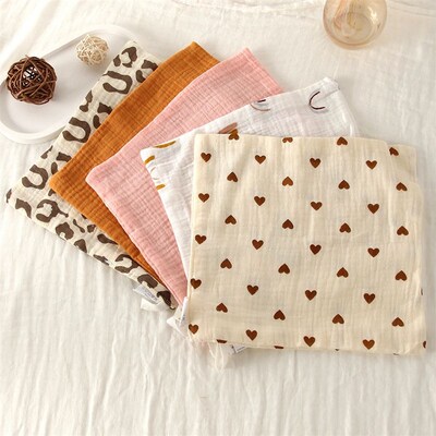 5Pcs Baby Cotton Washcloth Newborn Burp Cloth Square Towels