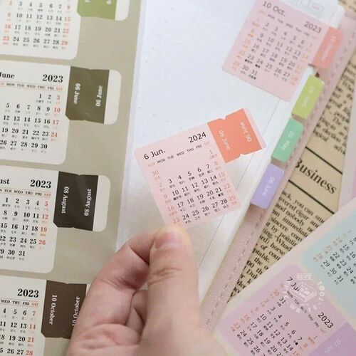 2024 Calendar Stickers Kawaii Monthly Daily Planner Notebook