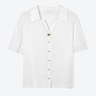 Summer New Commuting elegant light workplace V-neck short sl