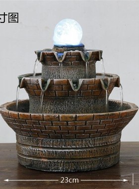 招财八方来财摆件假山流水喷泉盆景办公室桌面装饰儿童小朋友喜欢