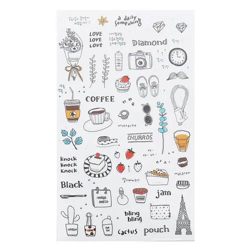 6pcs Fresh Watercolor Style Stickers Travel Diary DIY Pocket
