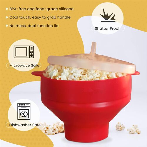 Microwave Popcorn Popper Silicone Maker Microwavable Bowl
