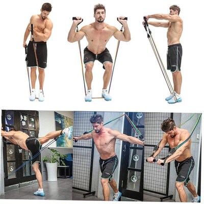 11 pcs Yoga Gym Band Tube Resistance Bands Set Fitness 1