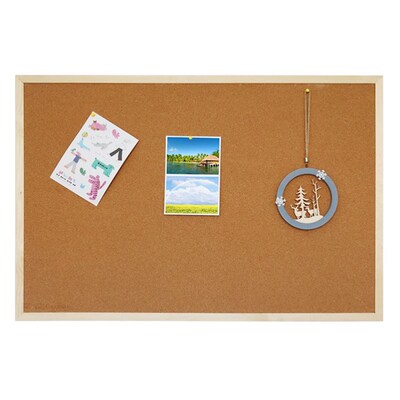 Corkboard message board photo background wall wooden frame