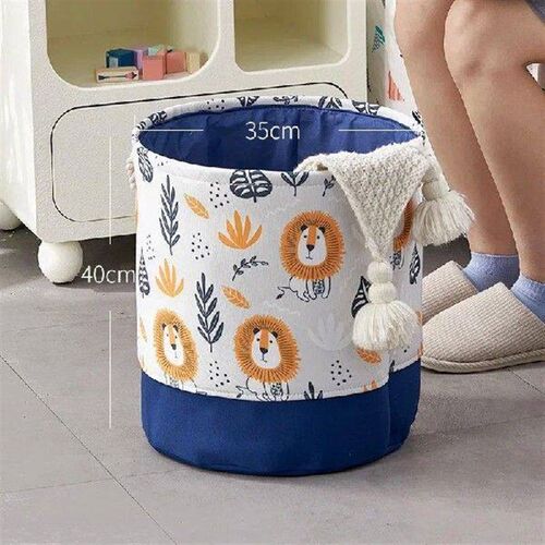 Large Cartoon Lion Laundry Basket Canvas Foldabe Laundry
