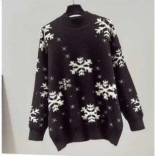 Sweater Dress Women Pullover Shirts Red Bottoming Christmas