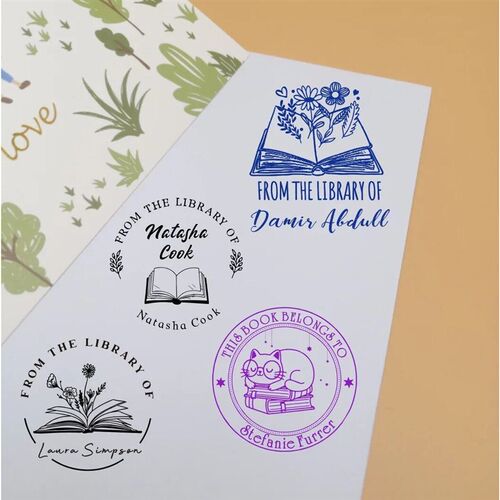 Custom Book Stamp Personalized Custom Name Stamp Self Inking
