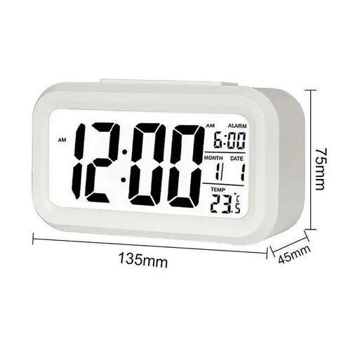 LED Digital Alarm Clock Large Display with Calendar for Home