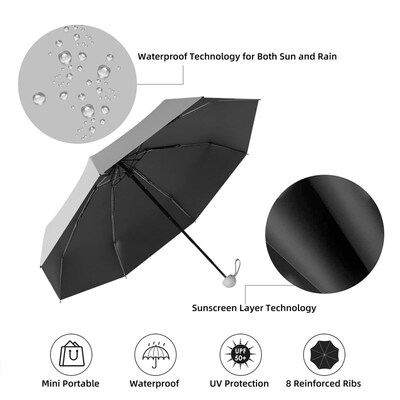 mini umbrellas UPF50+ Sun umbrella Travel UV umbrellas Small