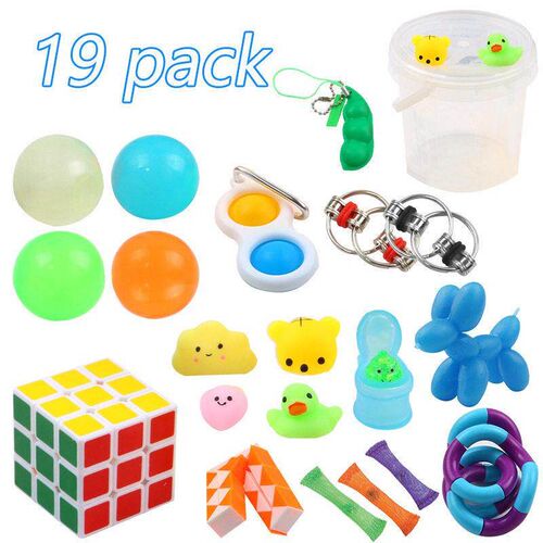 Fdget toy decompresson braded net tube wth marbles toy