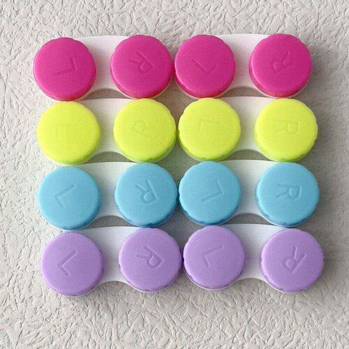 5/10 pcs lot Colored Contact Lenses Case L+R Contact Lens Ca
