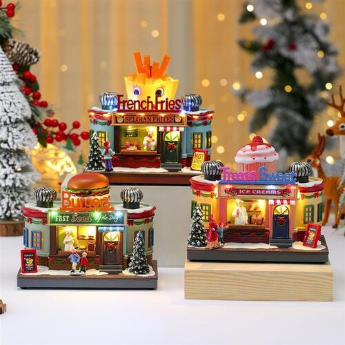 Christmas creative rotating lighted musical box decoration