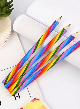 4pcs/set Kawaii 4 Color Concentric Rainbow Pencil Crayons Co