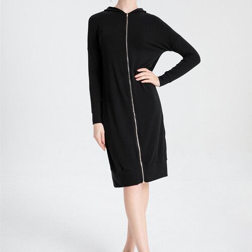 2023 spring- summer woman zipper dress soft modal double rib