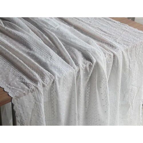 130cm 0.5yard/lot Cotton Embroidered Fabric Double Side Dot