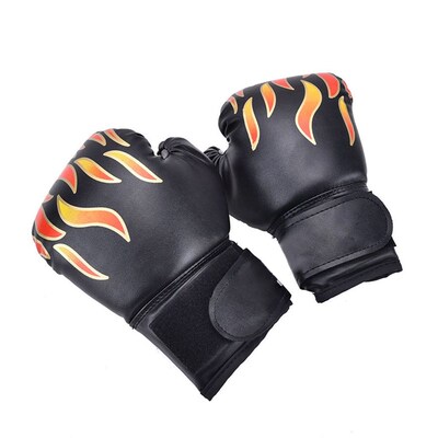 Kids Children Boxing Gloves Professional Flame Mesh Breathab