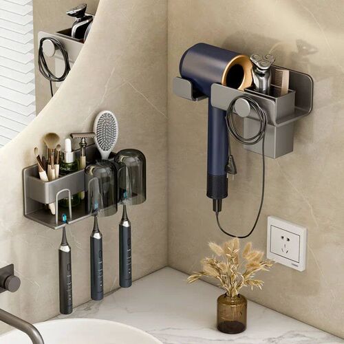 Punch Free Wall Mounted Electric Toothbrush Holder Hairdryer