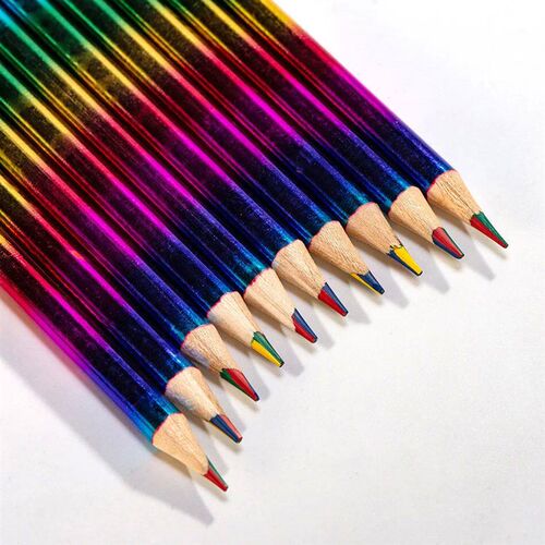 12 pcs Rainbow Pencils Drawing Crayons Kawaii Childrens Col