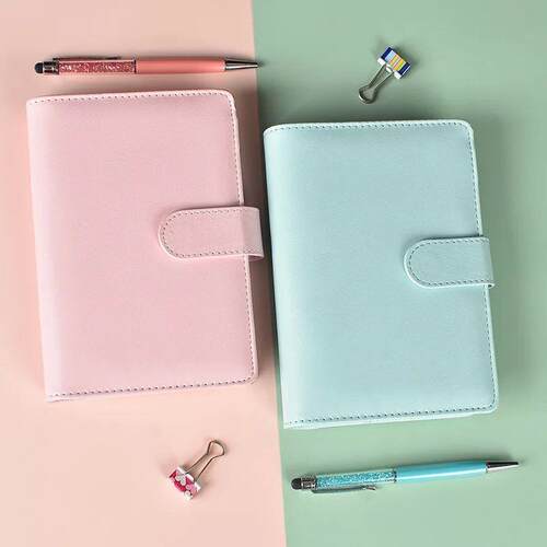 Macaron Color A5 A6 6 Ring Binder PU Clip-on Notebook