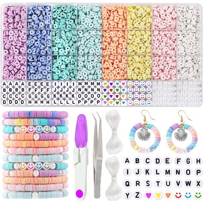 3860Pcs Macarons color Polymer Clay Beads Set Flat Chp Beads