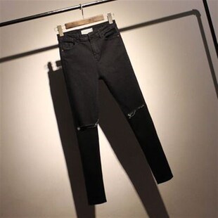 Hih pants Women Jeans denim skinny Woman black Waist
