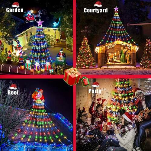 Solar Outdoor String Lights,280 LED Star Fairy Lights 9 Stra