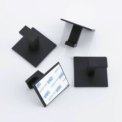 1/4pcs Black Wall Hooks Self-Adhesive Hanging Rack Keys Clot