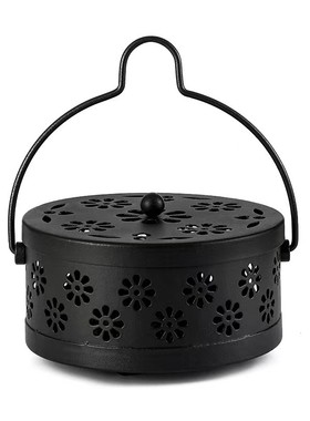 Metal Iron Mosquito Coil Insect Repellent Holder Case box