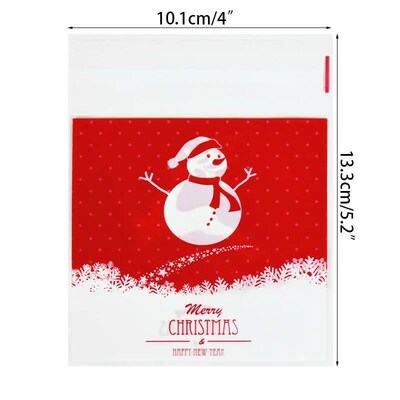 50/100pcs Christmas Candy Bags Santa Claus Reindeer Snacks G
